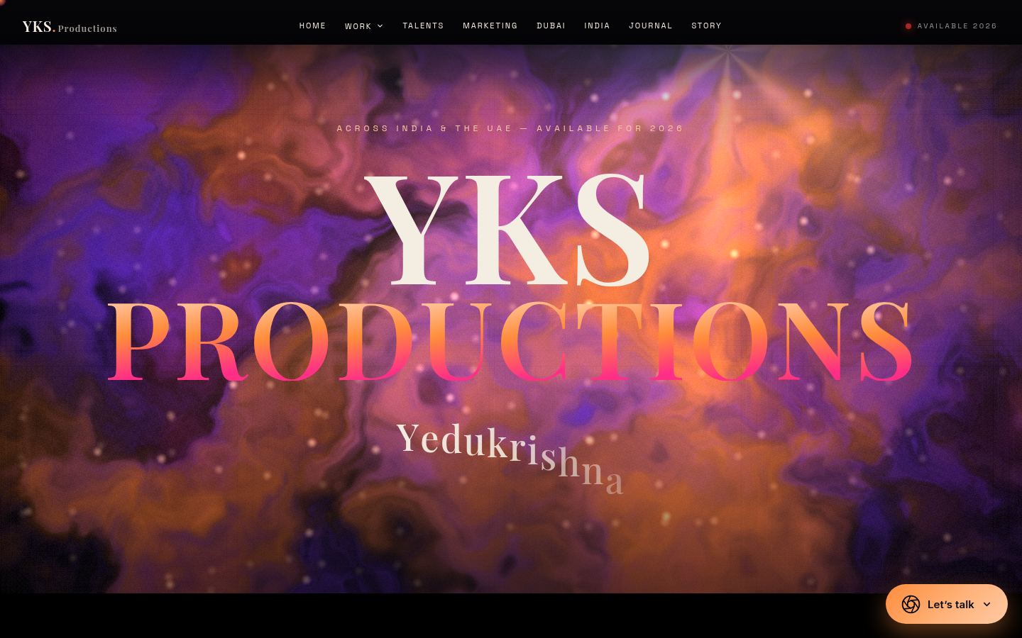 YKS Productions &middot; HOMEPAGE_SCREENSHOT